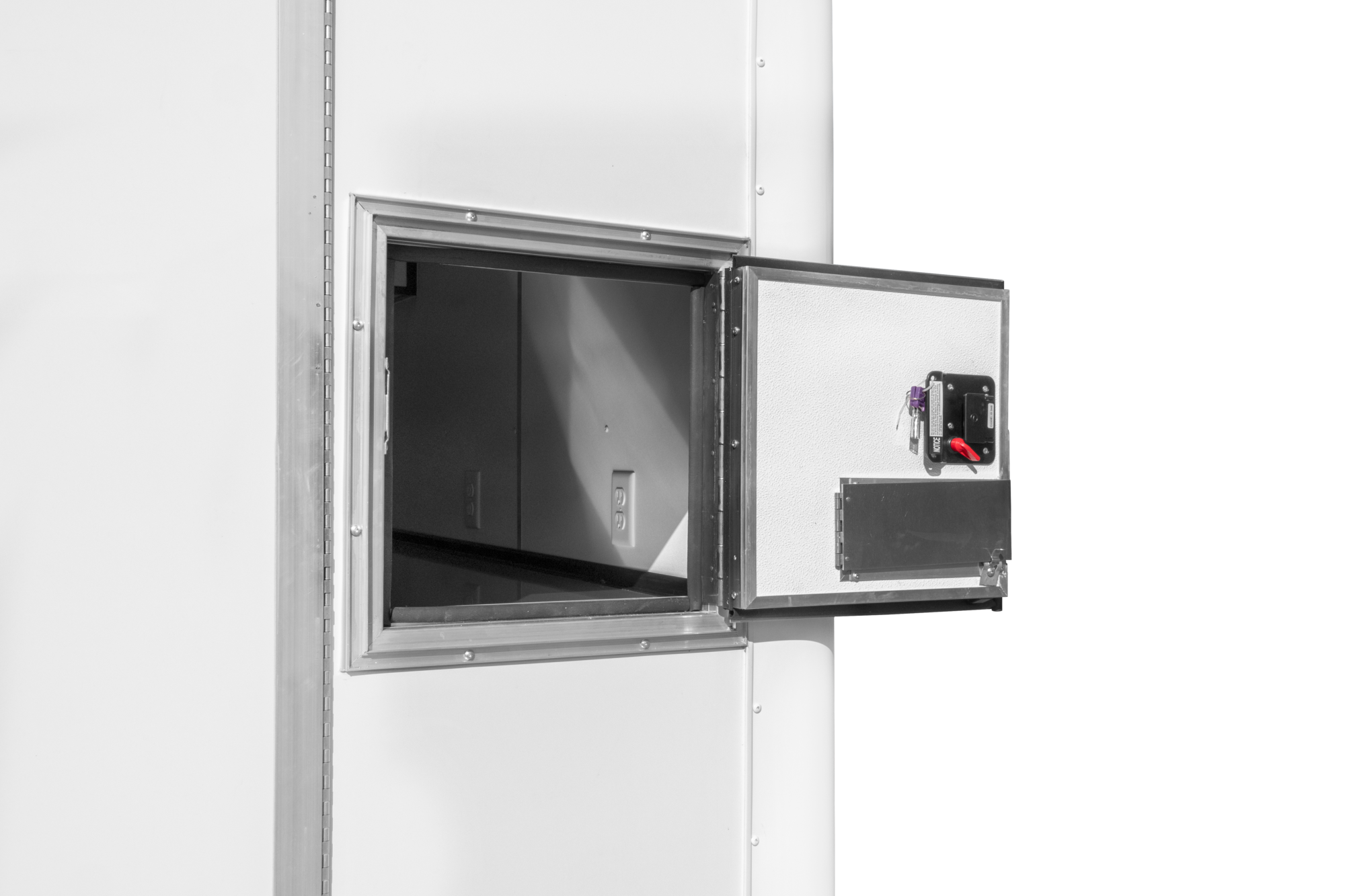 Compass Fiber Splicing Trailer Enclosed Contractor Trailer Door Open